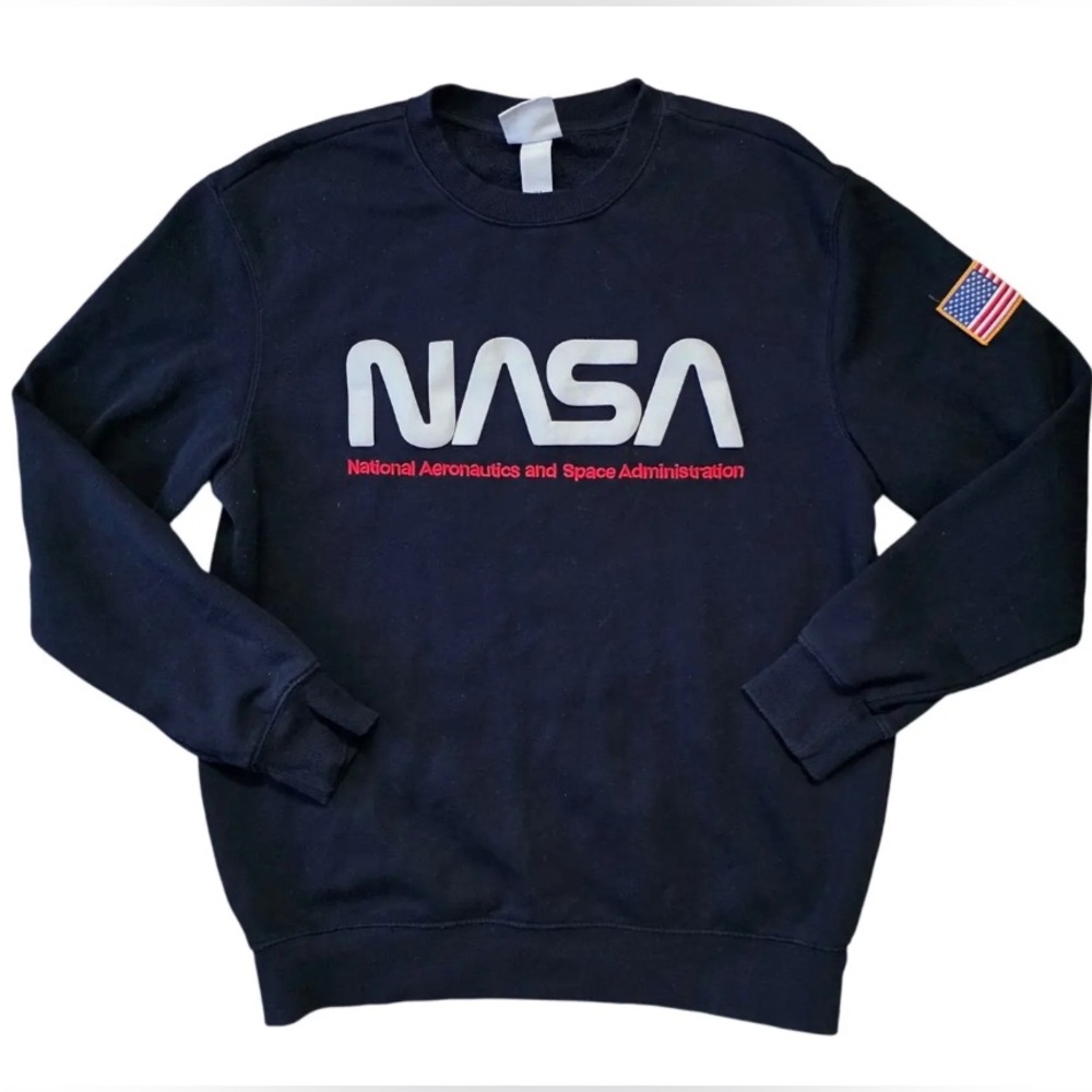 H&M NASA graphic crewneck sweatshirt in navy blue